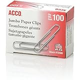 ACCO Paper Clips, Economy, Smooth, Jumbo, 100/Box, 10 Boxes (72580)