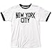 New York Men's Ringer Tee (White-Regular, Medium)