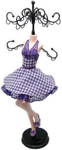 "Plaid Prom" Mannequin Jewelry Organizing Tree (Purple)