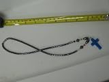 Traditional Glossy Black Hematite Necklace with Cross for Catholic & Christian