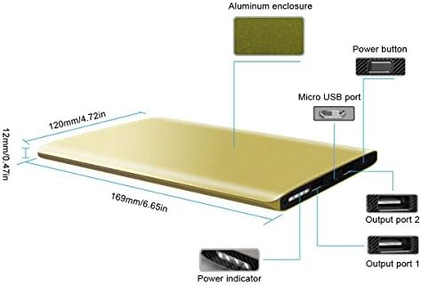 1STOCK Aluminum Power Bank Brilliant Gold Ultra Slim Dual USB (2.2100mA / 1.1000mA Output) Portable Power Bank External Battery Charger 18000mAh Dual USB output External Lithium Polymer Battery Charger Power Pack Powerbank for iPhone 6 6Plus 5 5S iPad mini iPad Air,iPod, Moto X Moto G Samsung Galaxy S3 S4 S5 NOTE2 NOTE3 Nokia Lumia 920 1020 1520 HTC One M7 M8; Google Nexus4 Nexus5 Nexus 10 LG G2 LG G3 and Most USB Powered Devices