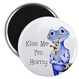 KISS ME I'M HORNY FROG Funny 2.25 inch Fridge Magnet