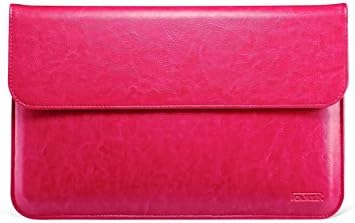Rise chen MacBook Air Case, I-carer Genuine Leather Series Luxury Laptop Flip Cover Sleeve Bag Case, Shockproof Anti-scratch Slim with Magnetic Button for MacBook Air (13''Rose)