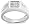 14k White Gold Men's Square-Cut Diamond Ring (1/2 cttw, H-I Color, I1-I2 Clarity), Size 9