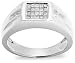 14k White Gold Men's Square-Cut Diamond Ring (1/2 cttw, H-I Color, I1-I2 Clarity)
