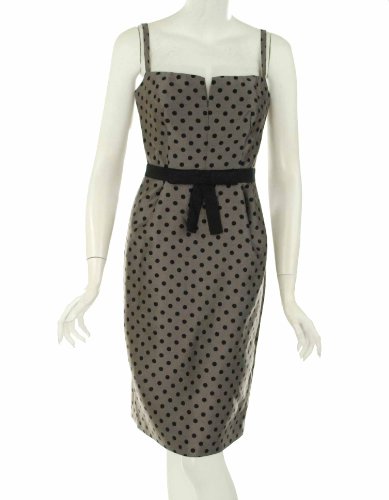 Milly Spaghetti Strap Dotted Dress Grey/Black 4