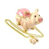 Coffret &agrave; Bijoux "Cochon rose" + bijou