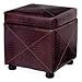 IMAX Square Storage Ottoman With Crocodile Textured Leather