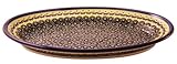 Bunzlauer Polish Pottery Deep Oval Platter, Yellow with Blue and Green