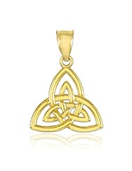 14k Gold Celtic Knot Charm Triquetra Pendant