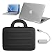 Premium Skque Clear Hard Plastic Crystal Case + 11.6 Inch Screen Protector + USB to RJ45 LAN Ethernet Network Adapter + 11.6 Black EVA (Ethylene-Vinyl Acetate) Carrying Case for Apple MacBook Air 11.6