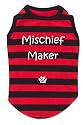 K9 Mischief Maker Stripey Dog T-shirt In Tin, Red/ Black, Medium