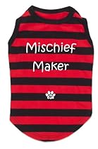 K9 Mischief Maker Stripey Dog T-shirt In Tin, Red/ Black, Medium