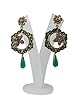 Dangle Earrings Emerald Green Ruby Color Gold Finished Kundan Chandeliers