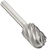 PFERD Cylindrical Carbide Bur, Clog-Resistant, Uncoated (Bright) Finish, Single Cut, Radius End, 1/4" Shank, 3/8" Head Diameter, 3/4" Head Length (SC-3)