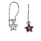 Childrens Flower Earrings Made with SWAROVSKI ELEMENTS Crystal Amethyst Purple Sterling Silver