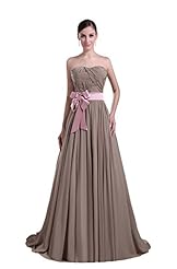 Sleeveless  Charmeuse/Chiffon Sweetheart Evening Dress  With a Bow(s)