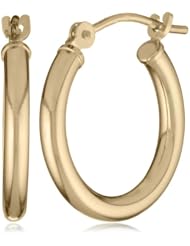 Duragold 14k Gold Hoop Earrings (0.59" Diameter)