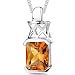 3.75 cts Radiant Cut Citrine Pendant in Sterling Silver Rhodium Finish