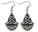 Celtic Emerald Earrings - Pewter- 1'' Height