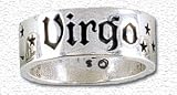 Solid Sterling Silver Zodiac Band Ring - Virgo