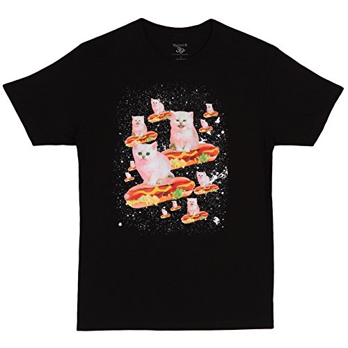 Space Cat on Hot Dog T-Shirt (Large)
