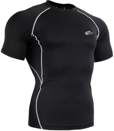 Leohester Men's Short Sleeve Compression Design Baselayer XL