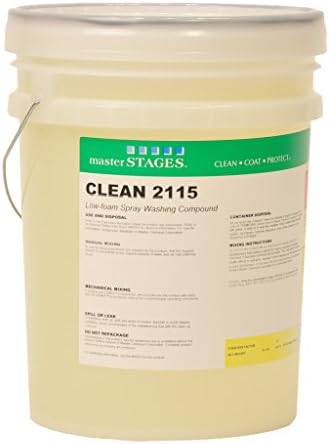 Master STAGES CLEAN2115/5 Clean 2115 Low Foam Spray Washing Compound, Pale Yellow, 5 gal Jug