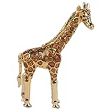 Giraffe Shaped Jewelry Trinket Box in Czech Preciosa Crystals