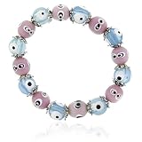 Pink And Blue Evil Eye Mglass Bracelets