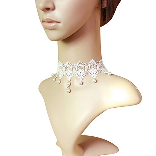 LOVEBEAUTYÂ® Women's Gothic Bridesmaid Accessories Pearl Lace Necklace