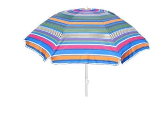Parasol de plage 200cm anti UV (ray&eacute; rose/orange/vert)