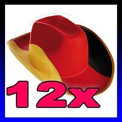 12 x Cowboyhut Deutschland Cowboy-Hut Fu�ball Fanhut Fanartikel Cowgirl Hut Germany