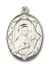 Sterling Silver St. Theresa Pendant with Stainless Silver Heavy Curb Chain 24 inch