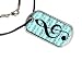 Treble Clef - Music - Military Dog Tag Black Satin Cord Necklace