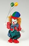 Clown Figurine - Polka-Dots & Balloons, Hand-Painted, Posable, Porcelain, 7 Height