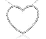 10k White Gold Diamond Heart Pendant (1/4 cttw, K-L Color, I3 Clarity), 18