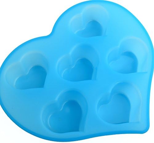 Heart 1pcs with 6cav Silicone Soap Molds Baking Molds Silicone Soap Moulds