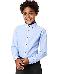 Autograph Pure Cotton Button-Down Collar Plain Shirt