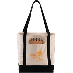 Leeds 7900-44BK Signature Cotton 12 oz. Boat Tote - Black