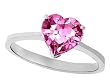 2.00 cttw 14K Gold Lab Created Pink Sapphire Heart Shape Solitaire Engagement Ring