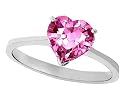 2.00 cttw 14K Gold Lab Created Pink Sapphire Heart Shape Solitaire Engagement Ring - 14kt White or Yellow Gold