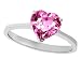 Jewelry : 2.00 cts 14K Gold Lab Created Pink Sapphire Heart Shape Solitaire Engagement Ring - 14kt White or Yellow Gold