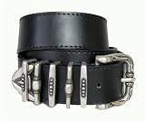 Leather belt jeans ladies grey size L, inch 33
