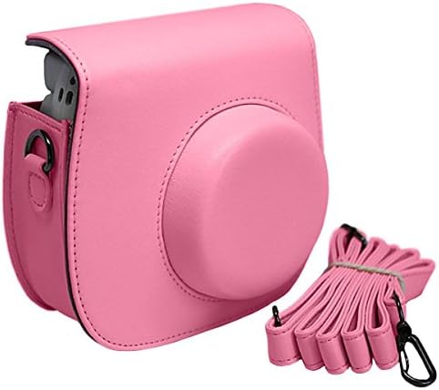 Erdee PU Leather fuji mini case for FujiFilm Instax Mini 8 Instant Film with Strap- Pink
