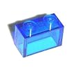 Lego Building Accessories 1X2 Transparent Blue Brick without Pin, Bulk Pack - 50 Pieces