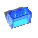 Lego Building Accessories 1X2 Transparent Blue Brick without Pin, Bulk Pack - 50 Pieces