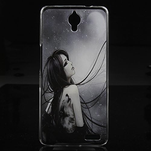 Jiayitong Pattern Design Hard Case For Alcatel One Touch Idol X 6040D Protective Shell Cover Back Skin (Wolf Girl)