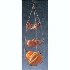 <b>Deluxe Copper 3-Tier Hanging Wire Baskets by RSVP</b>