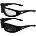 2 Pair of MotoFrames Payback Padded Motorcycle Sunglasses Black Frames 1 with Clear Lens 1 with Smoke Lens